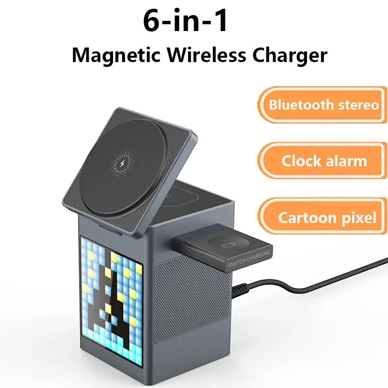 6 in 1 Magnetic Wireless Charger & Speaker 6 in 1 Magnetic Wireless Charger & Speaker